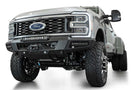 White Ford Superduty truck's front end showcasing the ADD F810335070103 black Phantom winch bumper, model years 2023-2024