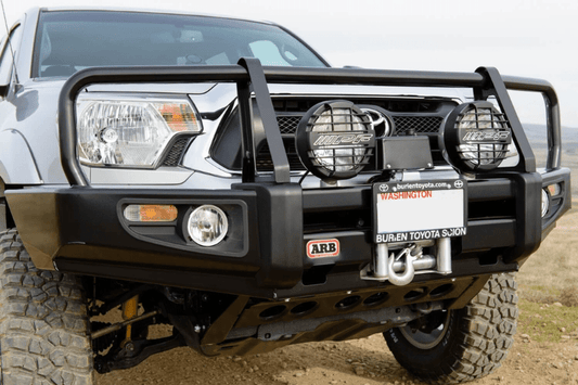 ARB 3423140B Deluxe Front Bumper Replacement for Toyota Tacoma 2012-2015 – Winch Ready, Grille Guard, Black Powder Coat Finish, Heavy-Duty Protection