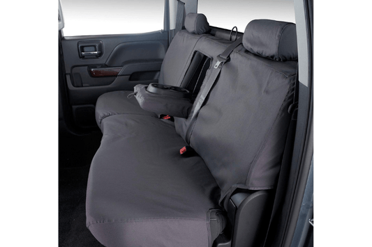 Covercraft SS8486PCCH Chevy Silverado 2500HD/3500HD 2020-2023 Polycotton SeatSaver Custom Rear Seat Covers Charcoal