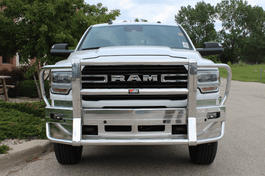 Ali Arc Traditional Aluminum Dodge Ram 5500 2011-2018 Front Bumper Round Fog Light Cut Outs with Rake DGR232L