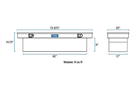 UWS TBS-72 Dodge Ram 2500/3500 2003-2023 72" Crossover Truck Tool Box Bright Aluminum