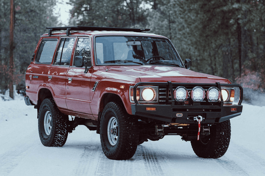 ARB 3410100 Toyota Land Cruiser 1980-1989 Deluxe Front Bumper 60 Series Winch Ready with Grille Guard, Black Powder Coat Finish