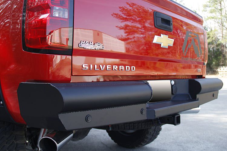 Fab Fours Black Steel Elite Rear Bumper 2014-2018 GMC Sierra 1500 CS14-U3150-1