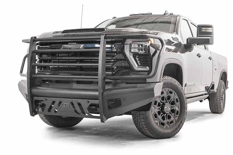 Fab Fours CH24-Q6160-1 Chevy Silverado 2500HD/3500HD 2024-2025 Black Steel Elite Front Bumper Full Guard