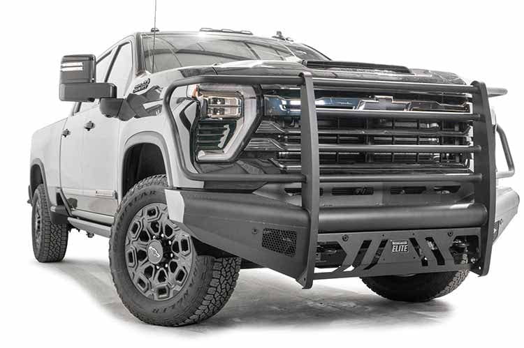 Fab Fours CH24-Q6160-1 Chevy Silverado 2500HD/3500HD 2024-2025 Black Steel Elite Front Bumper Full Guard