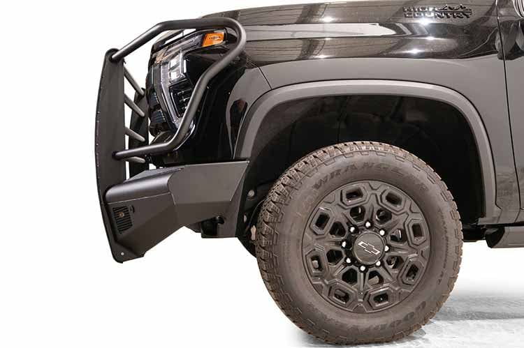 Fab Fours CH24-Q6160-1 Chevy Silverado 2500HD/3500HD 2024-2025 Black Steel Elite Front Bumper Full Guard