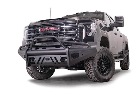 Fab Fours GM24-Q6262-1 GMC Sierra 2500/3500 2024-2025 Black Steel Elite Front Bumper With Sensor Pre-Runner Guard