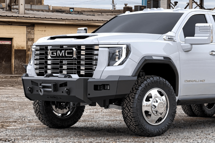 Flog Industries FIFS-G2535-2428F-s 2024-2028 GMC Sierra 2500/3500 Frontier Series Front Winch Bumper Base with Sensors