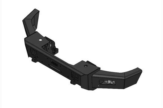 Flog Industries FIFS-F2555-2327F-ac-s 2023-2027 Ford F450/F550 Superduty Frontier Series Front Winch Bumper Base with Adaptive Cruise and Sensors