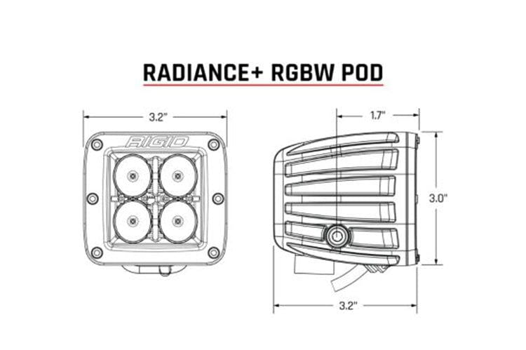 Rigid Industries 202053 3" Radiance+ RBGW Pod Lights