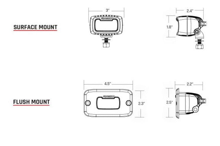 Rigid Industries 902113 2x3 SR-M Series PRO Flood Black Surface Mount Light