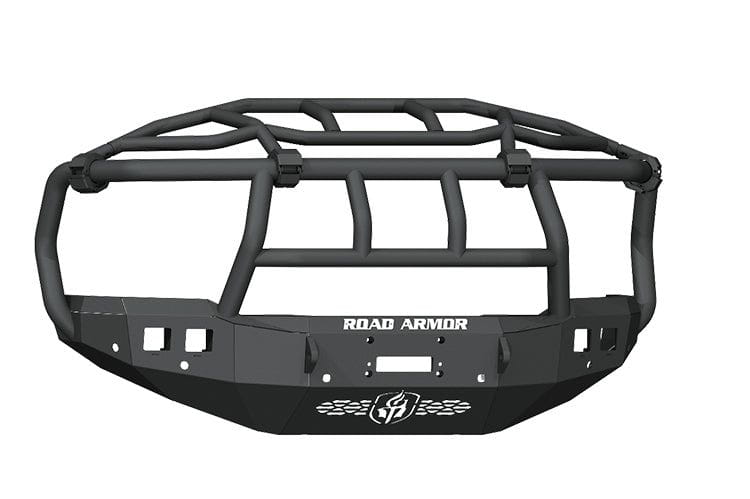 Road Armor 4192F6B Dodge Ram 2500/3500 2019-2024 Stealth Front Bumper Winch Ready Titan II Guard with Intimidator