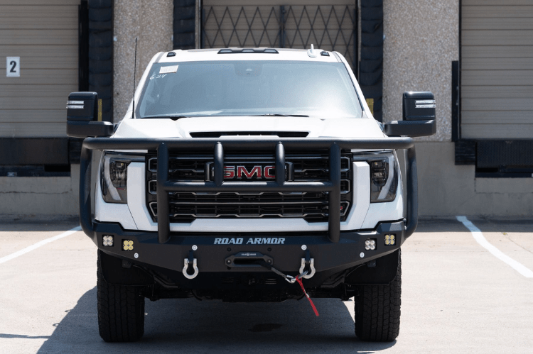 Road Armor Stealth 2242F2B GMC Sierra 2500/3500 2024-2025 Front Bumper Winch Titan II Guard Texture Black