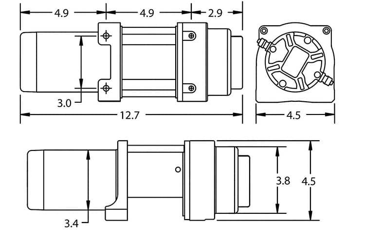 Superwinch 1125270 Terra 2500SR Powersports Synthetic Rope Winch