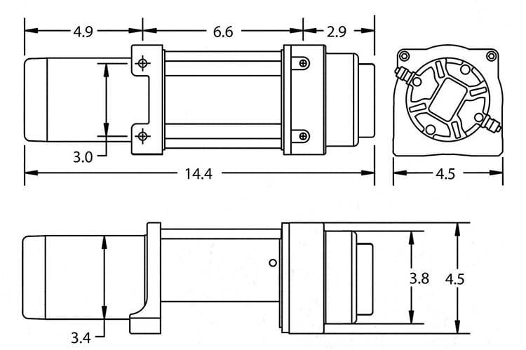 Superwinch 1145270 Terra 4500SR Powersports Synthetic Rope Winch