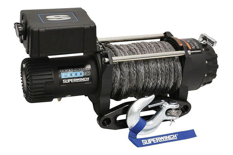 Superwinch 1515001 Tiger Shark 15000SR 12V Synthetic Rope Winch