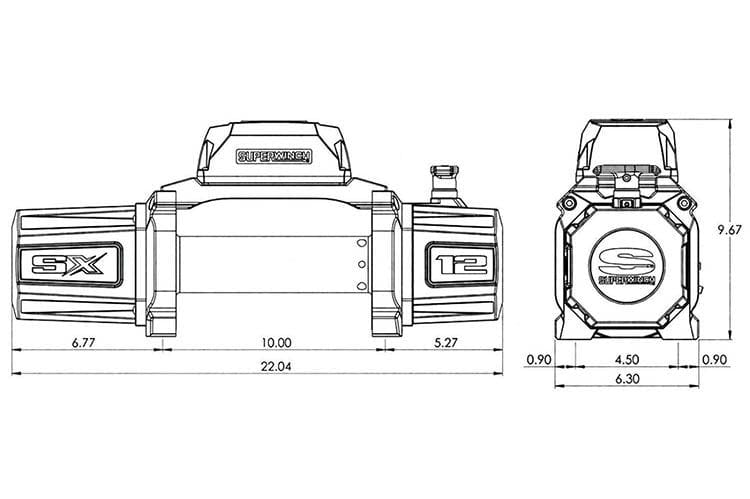 Superwinch 1712201 SX12SR 12V 12000 lbs Synthetic Rope Winch