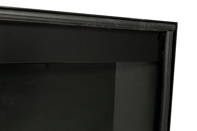 Black saddle box with two compartments from Weather Guard, designed for Dodge Ram 2500/3500, featuring a glossy finish and durable steel construction.