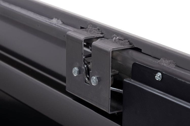 Aluminum  gloss black tool box from Weather Guard, compatible with Ford Super Duty models from 2015 to 2024.