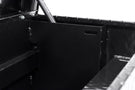 Aluminum  gloss black tool box from Weather Guard, compatible with Chevy Silverado 2500/3500 HD models from 2015 to 2025.