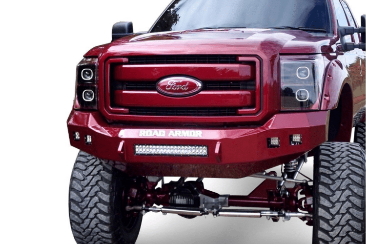 Road Armor 611R0Z-NW 2011-2016 Ford F250/F350/F450 Superduty Stealth Front Non-Winch Bumper No Guard, Raw Finish and Square Fog Light Hole