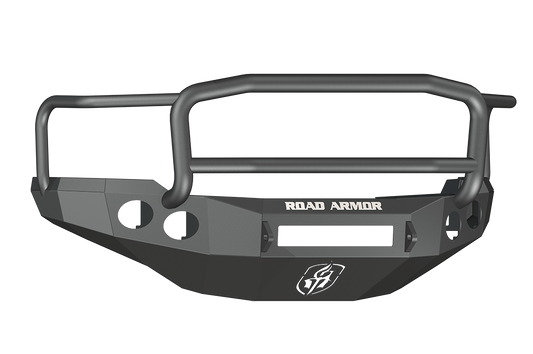 Road Armor 38205B-NW 2011-2014 Chevy Silverado 2500/3500 Front Bumper, Stealth, Non-Winch, Round Fog Light Hole, Lonestar Guard, Black