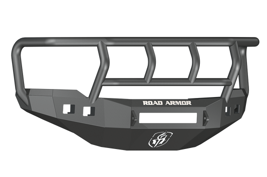 Road Armor 382R2B-NW 2011-2014 Chevy Silverado 2500/3500 Front Bumper, Stealth Series, Non-Winch, Square Light Port, Titan II Guard, Black