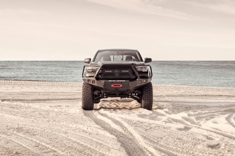 Road Armor Stealth 9161F4B 2016-2022 Toyota Tacoma Front Winch Ready Bumper Pre-Runner Guard Texture Black Warn M8000 or 9.5XP