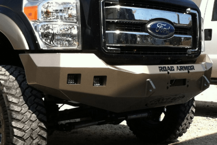 Road Armor 611R0Z 2011-2016 Ford F250/F350/F450 Superduty Stealth Front Winch Ready Bumper No Guard, Raw Finish and Square Fog Light Hole