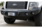 Road Armor 66130Z 2009-2014 Ford F150 Stealth Front Winch Ready Bumper No Guard, Raw Finish and Round Fog Light Hole