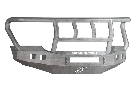 Road Armor 611R2Z-NW 2011-2016 Ford F250/F350/F450 Superduty Front Bumper, Raw, Titan II Guard, Stealth Series, Square Fog Light Hole, Non-Winch