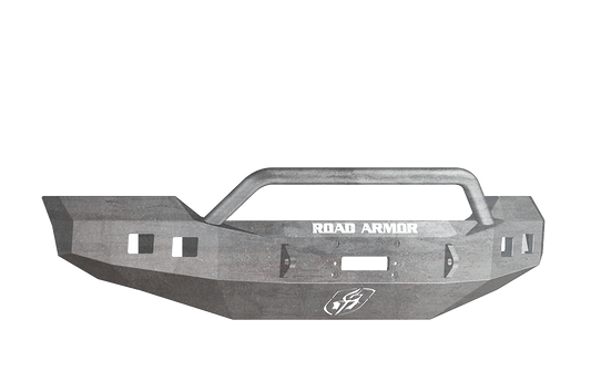 Road Armor 611R4Z 2011-2016 Ford F250/F350/F450 Superduty Front Bumper, Raw, Pre-Runner Style, Stealth Series, Square Fog Light Hole, Winch-Ready