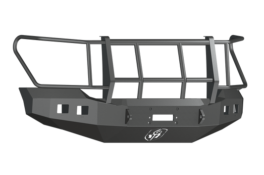 Road Armor 611R6B 2011-2016 Ford F250/F350/F450 Superduty Front Bumper, Black Finish, Foreman, Stealth Series, Round Fog Light Hole, Winch-Ready