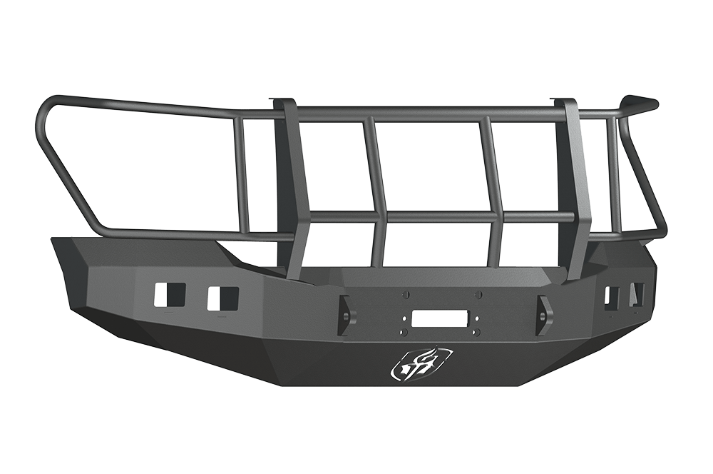 Road Armor 611R6B 2011-2016 Ford F250/F350/F450 Superduty Front Bumper, Black Finish, Foreman, Stealth Series, Round Fog Light Hole, Winch-Ready