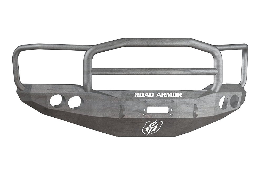 Road Armor 66005Z 1999-2004 Ford F250/F350/F450 Superduty, Ford Excursion Front Bumper, Raw, Lonestar Guard, Stealth Series, Round Fog Light Hole, Winch-Ready