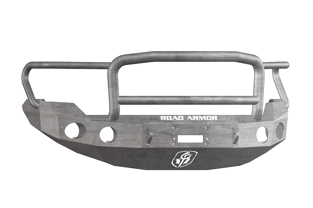 Road Armor 66135Z 2009-2014 Ford F150 Front Bumper, Raw, Lonestar Guard, Stealth Series, Round Fog Light Hole, Winch-Ready