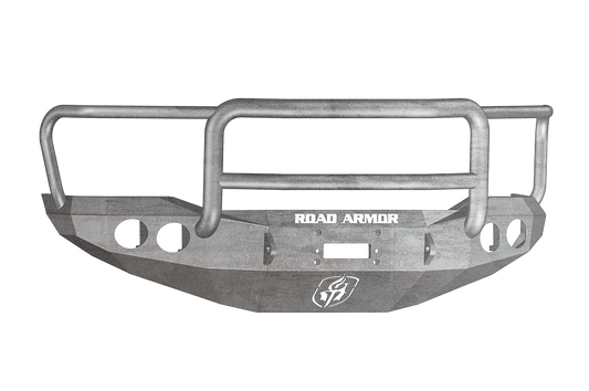 Road Armor 99031Z 2007-2013 Toyota Tundra Front Bumper, Raw, Lonestar Guard, Stealth Series, Round Fog Light Hole, Winch-Ready