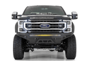 Black Ford F250/F350 Superduty pickup truck's front end showcasing the ADD F171193030103 Stealth Fighter bumper from 2017-2022