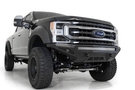 Black Ford F250/F350 Superduty pickup truck's front end showcasing the ADD F171193030103 Stealth Fighter bumper from 2017-2022