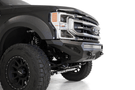 Black Ford F250/F350 Superduty pickup truck's front end showcasing the ADD F171193030103 Stealth Fighter bumper from 2017-2022