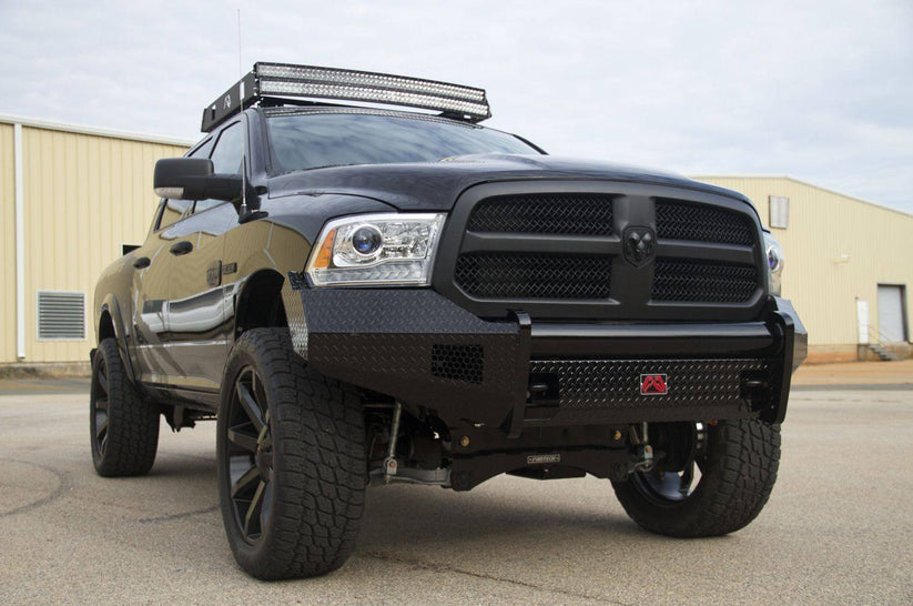 Fab Fours DR13-K2961-1 Black Steel Dodge Ram 1500 Front Bumper 2013 ...