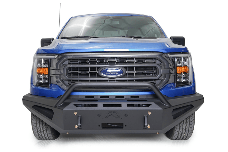 Fab Fours Red Steel FF21-RS5162-1 Ford F150 2021-2023 Front Bumper Winch Ready Pre-Runner Guard