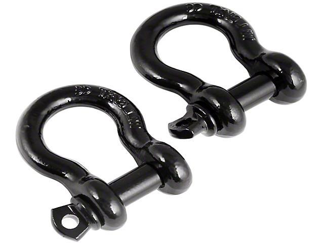 Rugged Ridge 11235-04 Black Universal 3/4" Fit Pair Shackles, 9500 Lbs