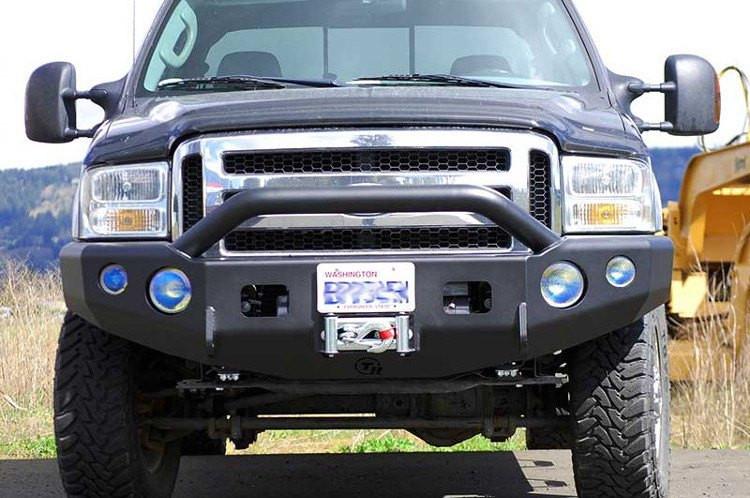 TrailReady 12303P Ford F250/F350 Superduty 2005-2007 Extreme Duty Front Bumper Winch Ready with Pre-Runner Guard - BumperOnly