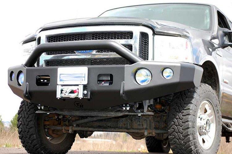 TrailReady 12303P Ford F250/F350 Superduty 2005-2007 Extreme Duty Front Bumper Winch Ready with Pre-Runner Guard - BumperOnly