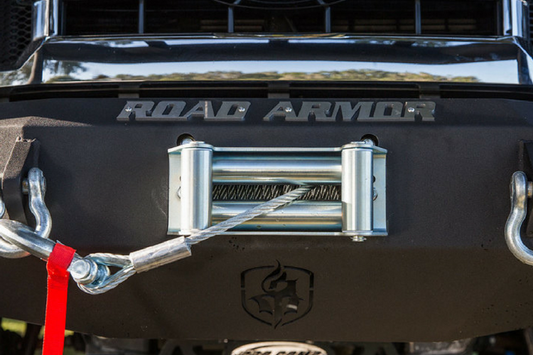 Road Armor Stealth 314R5B 2014-2015 Chevy Silverado 1500 Front Winch Ready Bumper Lonestar Guard, Black Finish and Square Fog Light Hole