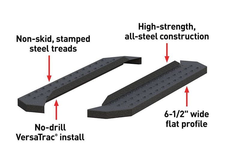 Aries C2853 1999-2019 Ford F250/F350/F450 Super Duty RidgeStep 6 1/2" X 53" Black Steel Running Boards