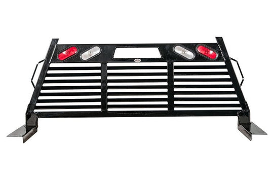 Frontier 110-19-9008 Ford F250/F350 Super Duty 1999-2016 HD Heavy Duty Full Louvered Incl. Lights One-Piece Welded Headache Rack